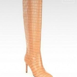 Antonio Melani Hendri Croco Embossed Tall Leather Boots